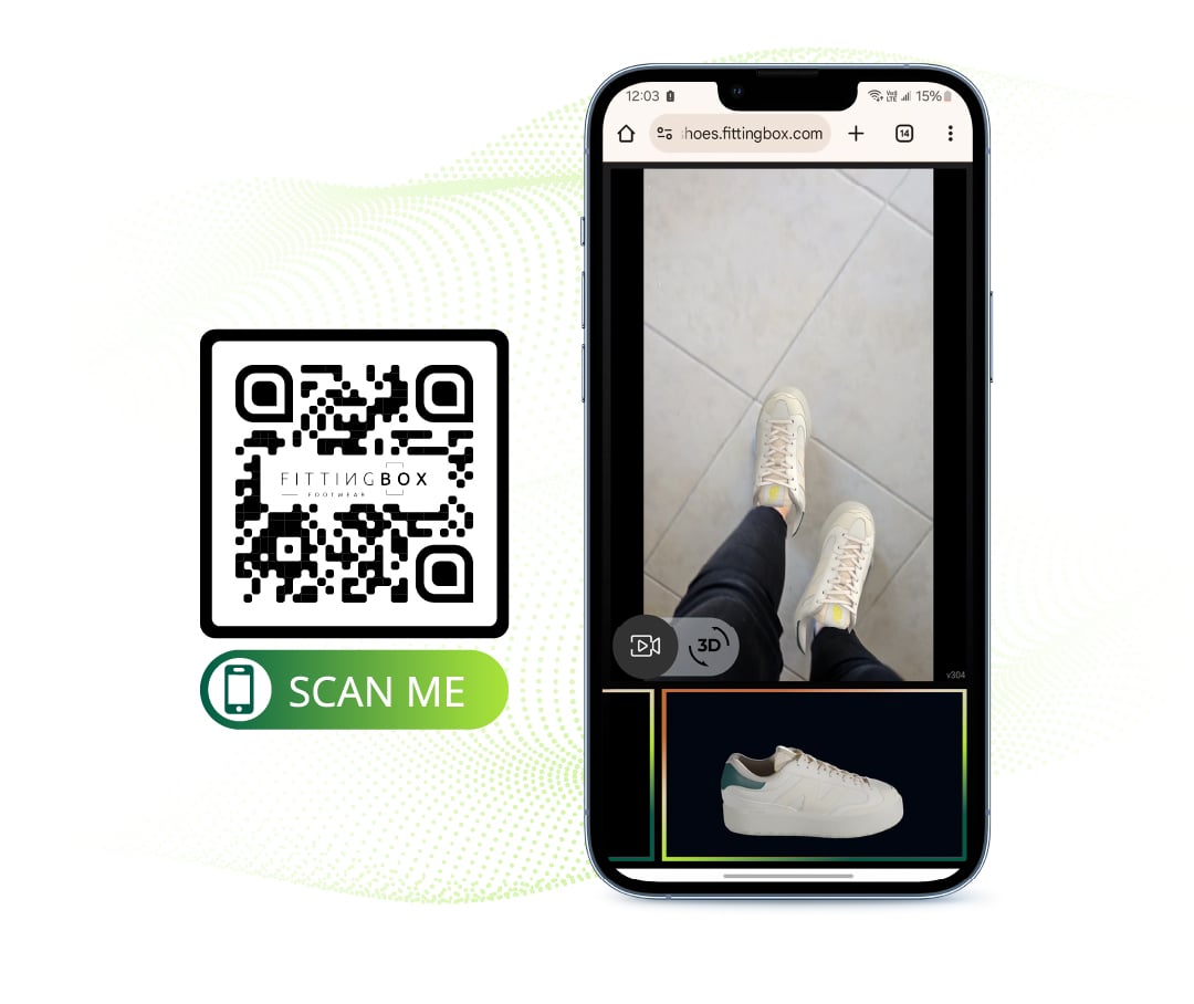 Shoes virtual try-on with QR code